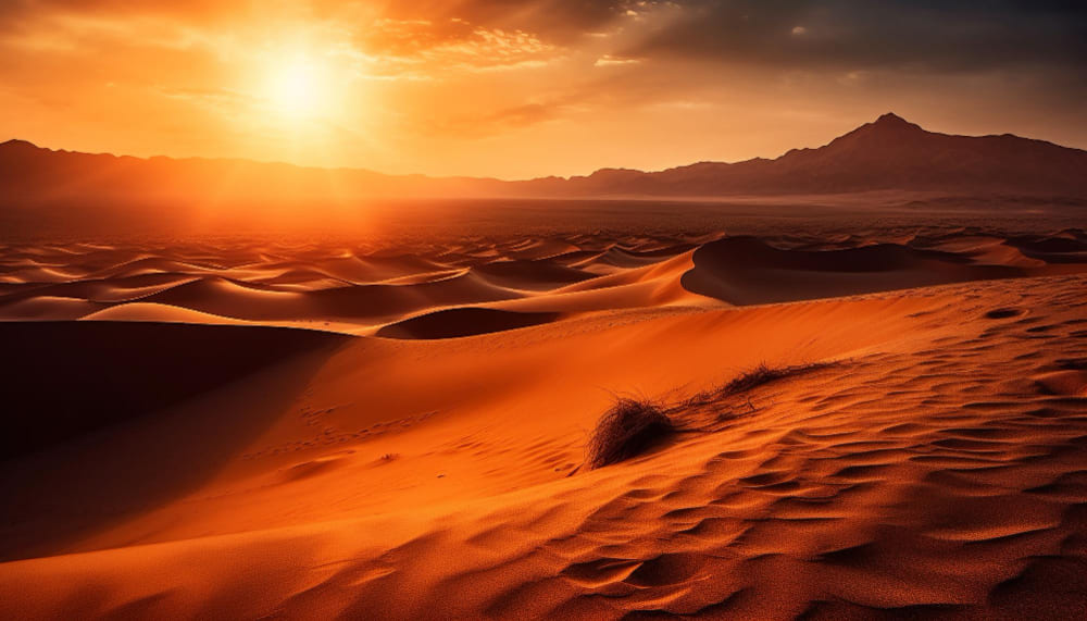 des dunes de sable ensoleillées dans le désert oriental
